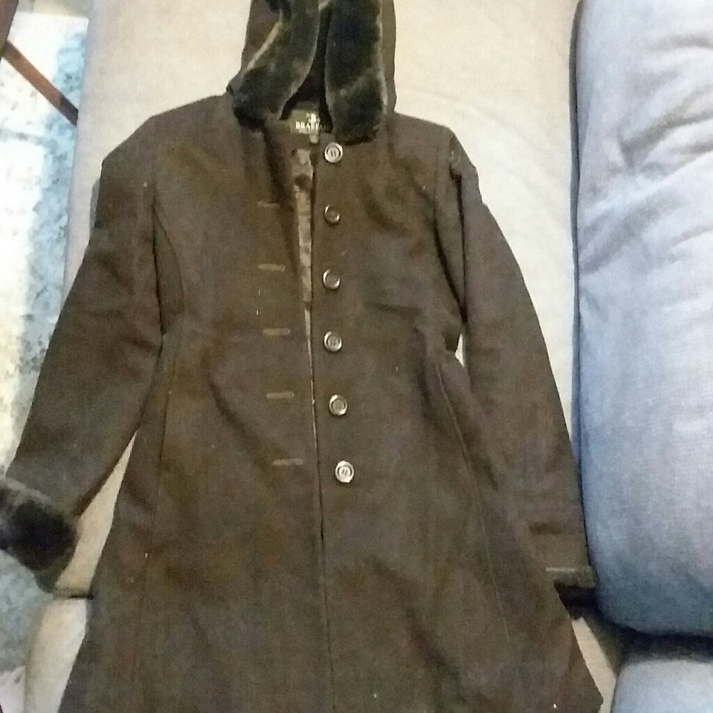 Wool thigh length coat